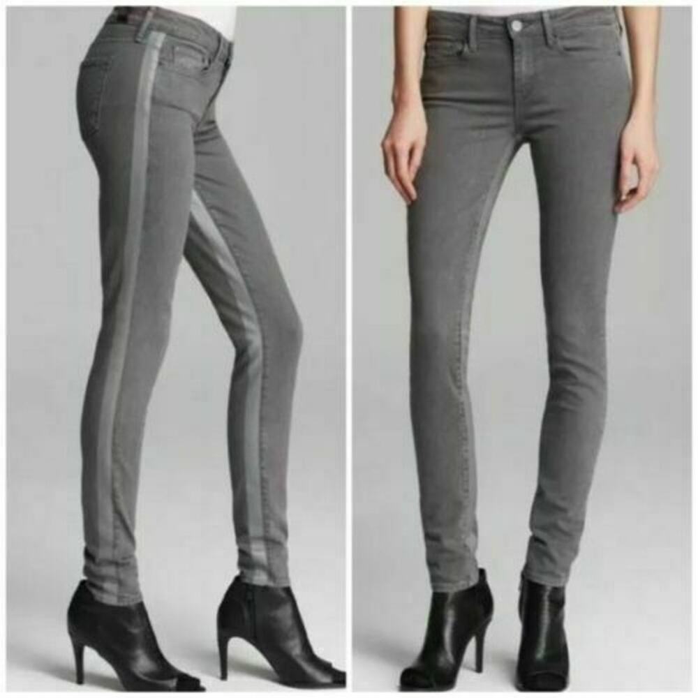 Vince Gray Silverfin Wash Tuxedo Stripe Tonal Dylan Skinny Jeans 29